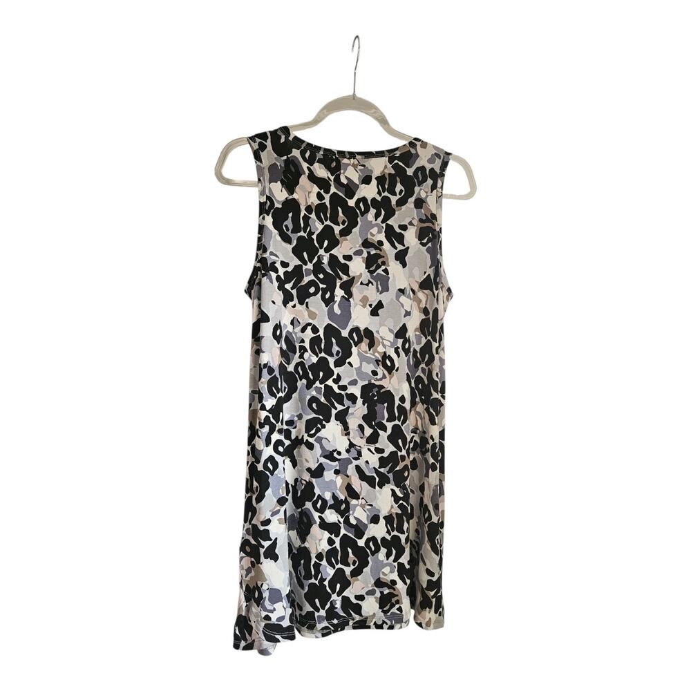 LOGO Layers Size Sm Mini Shift Dress Sleeveless Stretch Scoop Neck Comfort